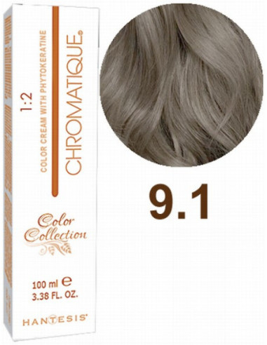 HANTESIS Краска для волос CHROMATIQUE 9.1 Очень светлый пепельный блонд 100мл
