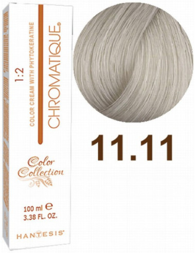 HANTESIS Краска для волос CHROMATIQUE 11.11 Выражено светлый пепельный блонд 100мл