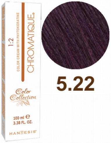 HANTESIS Краска для волос CHROMATIQUE 5.22 Светло-коричневый насыщенный фиолетовый 100ml
