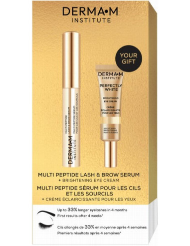 DERMA-M MULTI PEPTIDE LASH & BROW SERUM + BRIGHTENING EYE CREAM