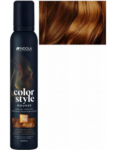 INDOLA COLOR STYLE MOUSSE Light Brown Hazel tonējošas matu putas 200ml