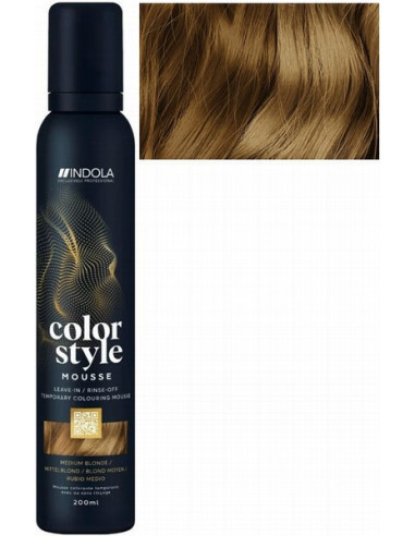 INDOLA COLOR STYLE MOUSSE Medium Blonde tonējošas matu putas 200ml