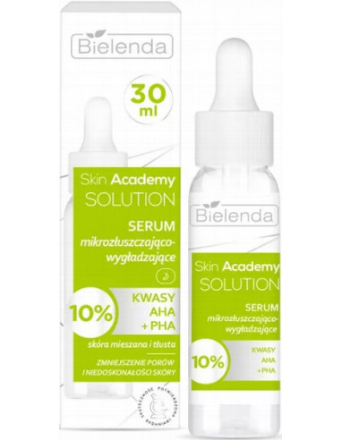 SKIN ACADEMY SOLLUTION Serums izlīdzinošs, mikropīlinga iedarbība 30ml