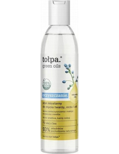 TOLPA GREEN OILS Micelārais šķidrums acu un sejas ādas attīrīšanai 200ml