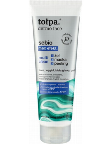 TOLPA DERMO FACE SEBIO max effect. Multi Clean 3в1 Гель, маска, пилинг для лица 100мл