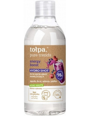 TOLPA PURE TRENDS Energy Boost Micelārs šķidrums dekoratīvās kosmētikas noņemšanai 400ml