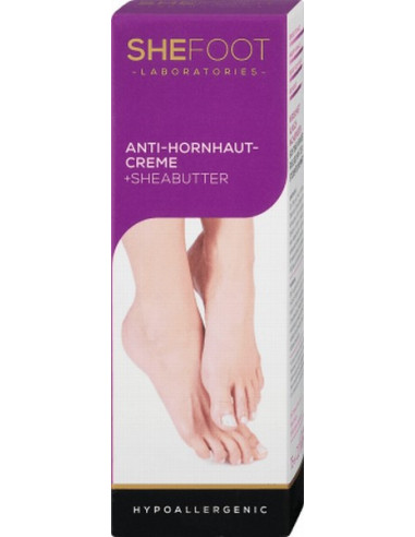 SHEFOOT Anti-Callus Krēms ar šī sviestu pēdām, sacietējumu ārstēšanai 75ml