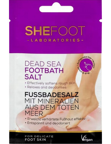 SHEFOOT Foothbath Nāves jūras sāls kāju pēdu vannošanai 55gr