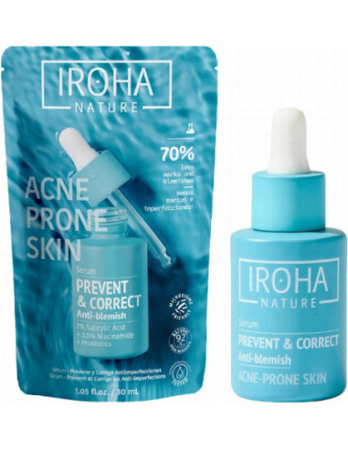 IROHA NATURE ACNE PRONE Serums ar salicilskābi pūtīšu rētu novēršanai, izlīdzinošs 30ml