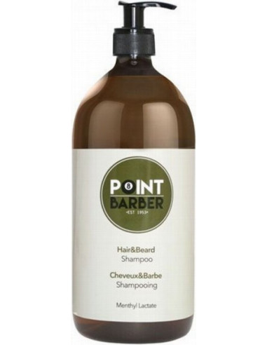 POINT BARBER Shampoo for hair and beard, refreshing, daily 1000ml