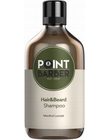 POINT BARBER Шампунь для волос и бороды, освежающий, для ежедневного использования 300мл