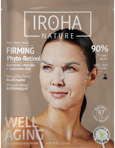 IROHA NATURE Маска для лица с бакучиолом и пептидами 23мл