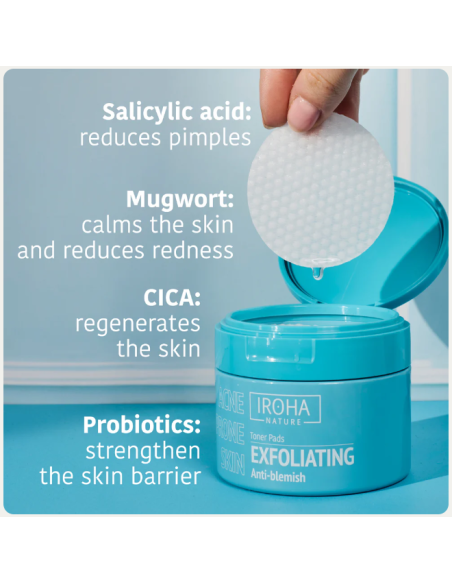 IROHA NATURE ACNE PRONE Exfoliating Anti-Blemish Toner Pads