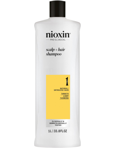 NIOXIN CLEANSER SHAMPOO System 1 for natural hair with Light thinning, 1000ml