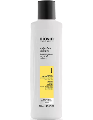 NIOXIN SISTĒMA NR. 1  šampūns dabiskiem matiem ar vieglu tendenci kļūt plānākiem, 300ml