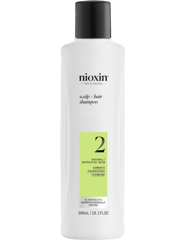 NIOXIN SISTĒMA NR. 2  šampūns dabiskiem matiem ar progresējošu tendenci kļūt plānākiem, 300ml