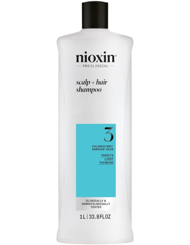 NIOXIN CLEANSER SHAMPOO System 3 for colored hair with Light thinning, 1000ml