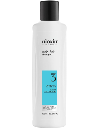 NIOXIN SISTĒMA NR. 3  šampūns krāsotiem matiem ar vieglu tendenci kļūt plānākiem, 300ml