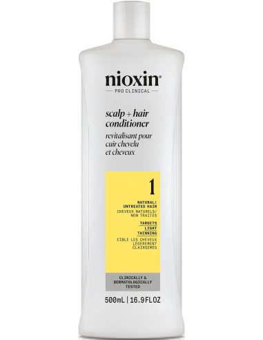 NIOXIN SISTĒMA NR. 1 kondicionieris dabiskiem matiem ar vieglu tendenci kļūt plānākiem, 1000ml