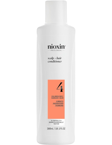 NIOXIN SISTĒMA NR. 4  kondicionieris krāsotiem matiem ar progresējošu tendenci kļūt plānākiem, 300ml