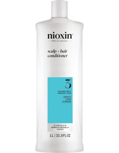 NIOXIN SISTĒMA NR. 3  kondicionieris krāsotiem matiem ar vieglu tendenci kļūt plānākiem, 1000ml