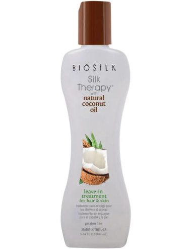 BIOSILK Silk Therapy With Natural Coconut Oil matu zīds ar organisko kokosriekstu eļļu 167ml