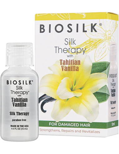 BIOSILK Silk Therapy With Tanitian Vanilla matu zīds ar vaniļas aromātu 15ml