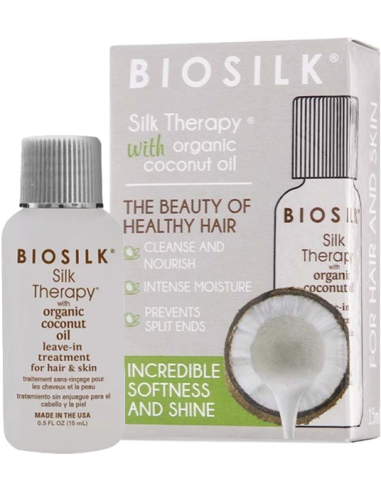 BIOSILK Silk Therapy With Natural Coconut Oil Легкая несмываемая сыворотка 15мл