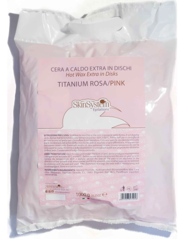 SkinSystem Hot Wax in Discs - Titanium, pink 1kg