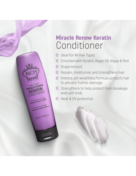 RICH Pure Luxury MIRACLE RENEW KERATIN Atjaunojošs CC kondicionieris 200ml