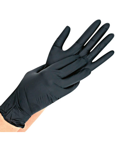 Перчатки Nitrylex PF Black | Hитриловые | без пудры (Large, 8-9) | Черный 100 шт.