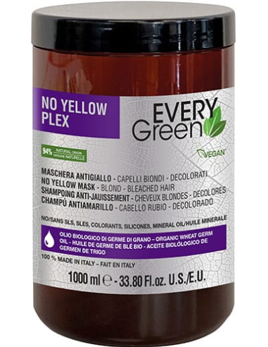 EVERYGREEN NO YELLOW PLEX Maska balinātiem, sirmiem matiem 1000ml