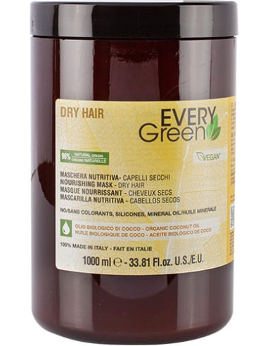 EVERYGREEN NOURISHING Maska ar šī sviestu un kokosriekstu eļļu sausiem matiem 1000ml