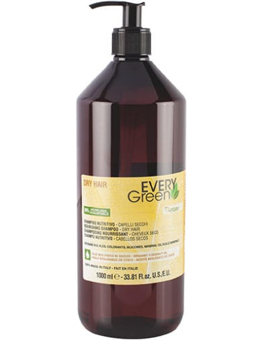 EVERYGREEN NOURISHING Šampūns ar šī sviestu un kokosriekstu eļļu sausiem matiem 1000ml