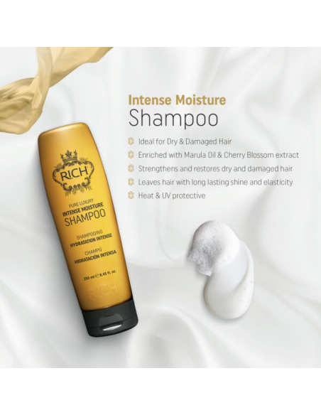 RICH Pure Luxury INTENSE MOISTURE Intensīvi mitrinošs šampūns 250ml