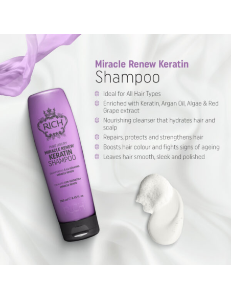 RICH Pure Luxury MIRACLE RENEW KERATIN Восстанавливающий CC шампунь 250мл
