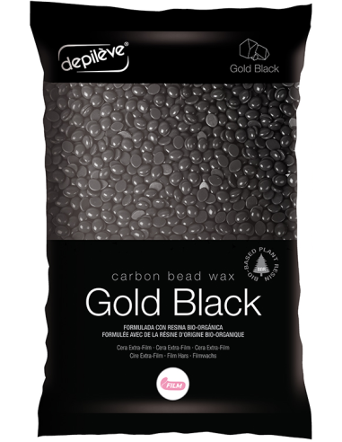 DEPILEVE BARBEPIL GOLD BLACK FILM WAX, granulas 1kg