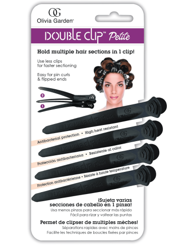 OLIVIA GARDEN Double Clip Hair clips, black, 4pcs