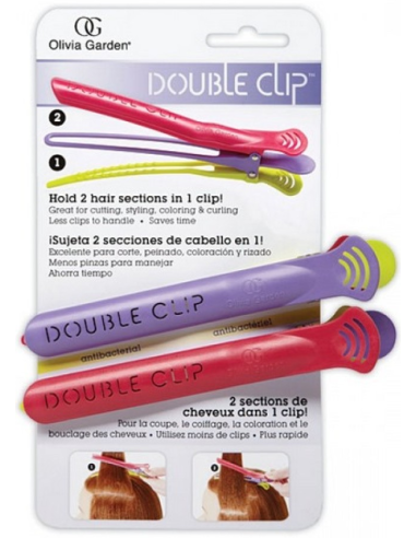 OLIVIA GARDEN Double Clip Hair clips, colors, 2pcs