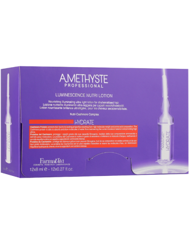 AMETHYSTE HYDRATE Struktūru atjaunojošas, mitrinošas ampulas, sausiem un bojātiem matiem 12x8ml