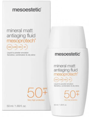 mesoprotech mineral matt antiaging fluid / cолнцезащитный флюид mineral matt против старения кожи, с SPF50+ 50мл